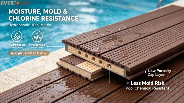 WPC Pool Deck Moisture Mold Everdur