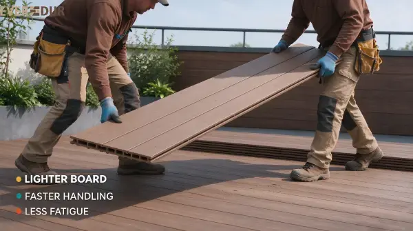 Hollow WPC Decking Weight Advantage Everdur Installer