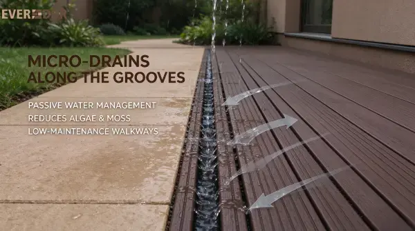 Grooved WPC Water Drainage Everdur Feature Grooved WPC Water Drainage Everdur Feature