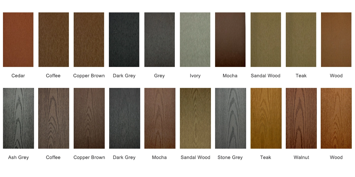 WPC decking color chart