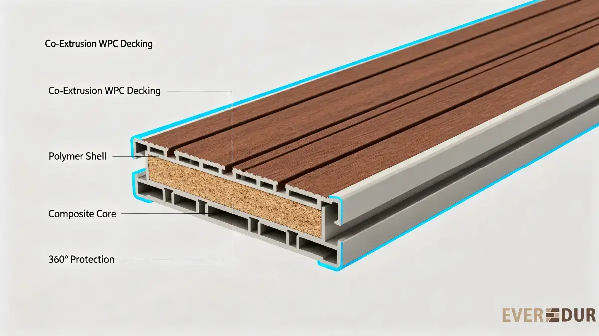 Co-extruded structure cross-section diagram