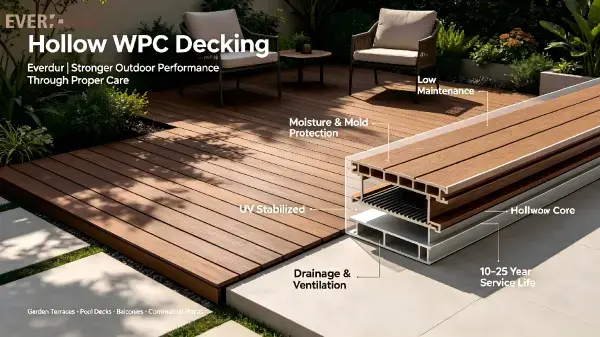 Hollow WPC Decking+Everdur+GardenTerrace+LowMaintenance+Homeowner Hollow WPC Decking+Everdur+GardenTerrace+LowMaintenance+Homeowner