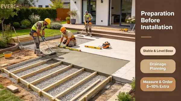 Brushed WPC Decking Preparation Everdur Installation