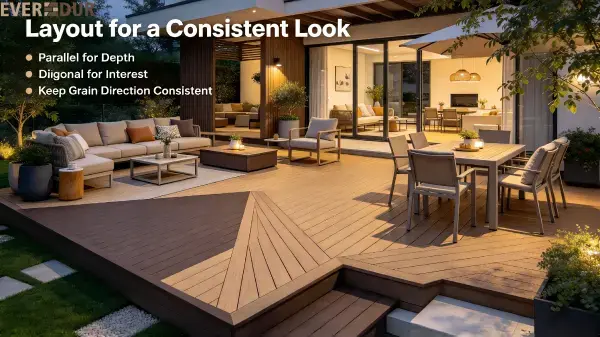 Brushed WPC Decking Layout Everdur Consistent Look