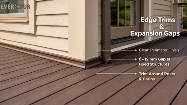 Brushed WPC Decking Edge Trim Everdur Expansion Gap
